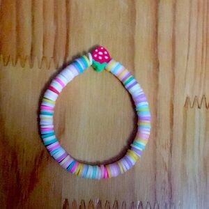 New clay bead bracelet ( pastel strawberry )